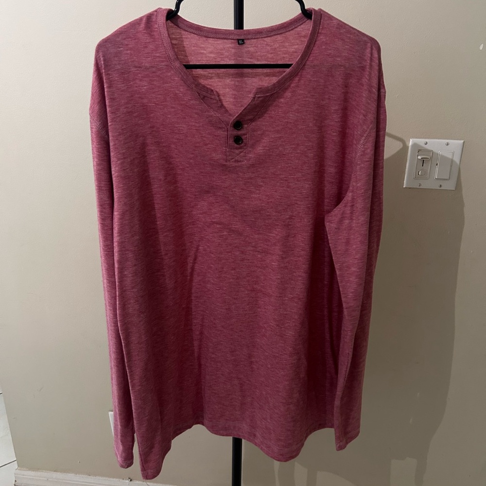 Men's Henley Shirt - Maroon